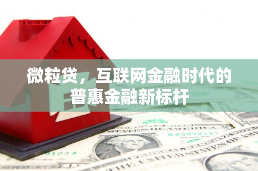 剑河微粒贷，互联网金融时代的普惠金融新标杆
