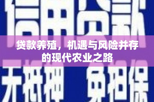 剑河贷款养殖，机遇与风险并存的现代农业之路