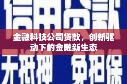 剑河金融科技公司贷款，创新驱动下的金融新生态
