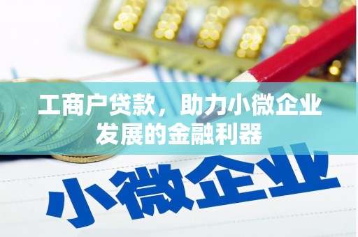 剑河工商户贷款，助力小微企业发展的金融利器