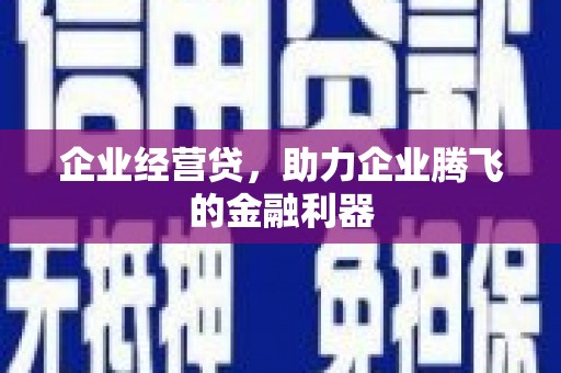 剑河企业经营贷，助力企业腾飞的金融利器
