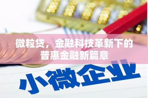 剑河微粒贷，金融科技革新下的普惠金融新篇章