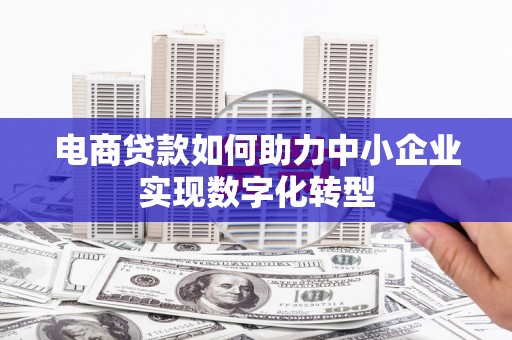 剑河电商贷款如何助力中小企业实现数字化转型