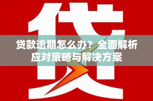 剑河贷款逾期怎么办？全面解析应对策略与解决方案