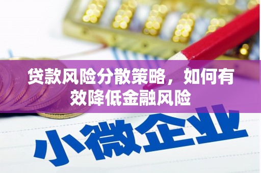 剑河贷款风险分散策略，如何有效降低金融风险