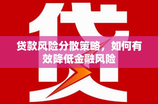 剑河贷款风险分散策略，如何有效降低金融风险