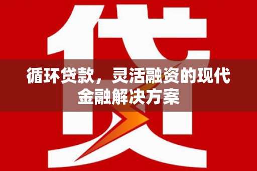 剑河循环贷款，灵活融资的现代金融解决方案