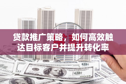 剑河贷款推广策略，如何高效触达目标客户并提升转化率