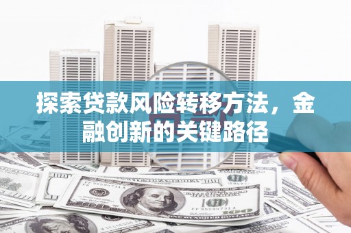 剑河探索贷款风险转移方法，金融创新的关键路径