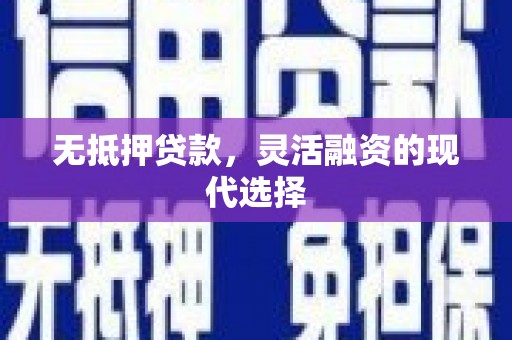 剑河无抵押贷款，灵活融资的现代选择