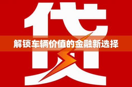 剑河解锁车辆价值的金融新选择