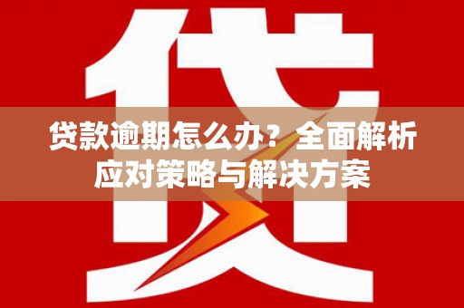剑河贷款逾期怎么办？全面解析应对策略与解决方案