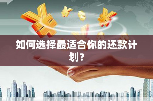 剑河如何选择最适合你的还款计划？
