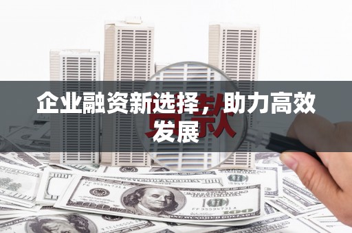 剑河企业融资新选择，助力高效发展