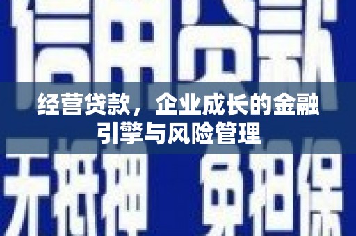 剑河经营贷款，企业成长的金融引擎与风险管理